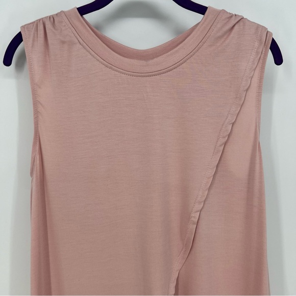 Dear Apple Tank Top Womens Light Pink High-Low Hem Duster Wrap Look Sleeveless - Picture 3 of 8